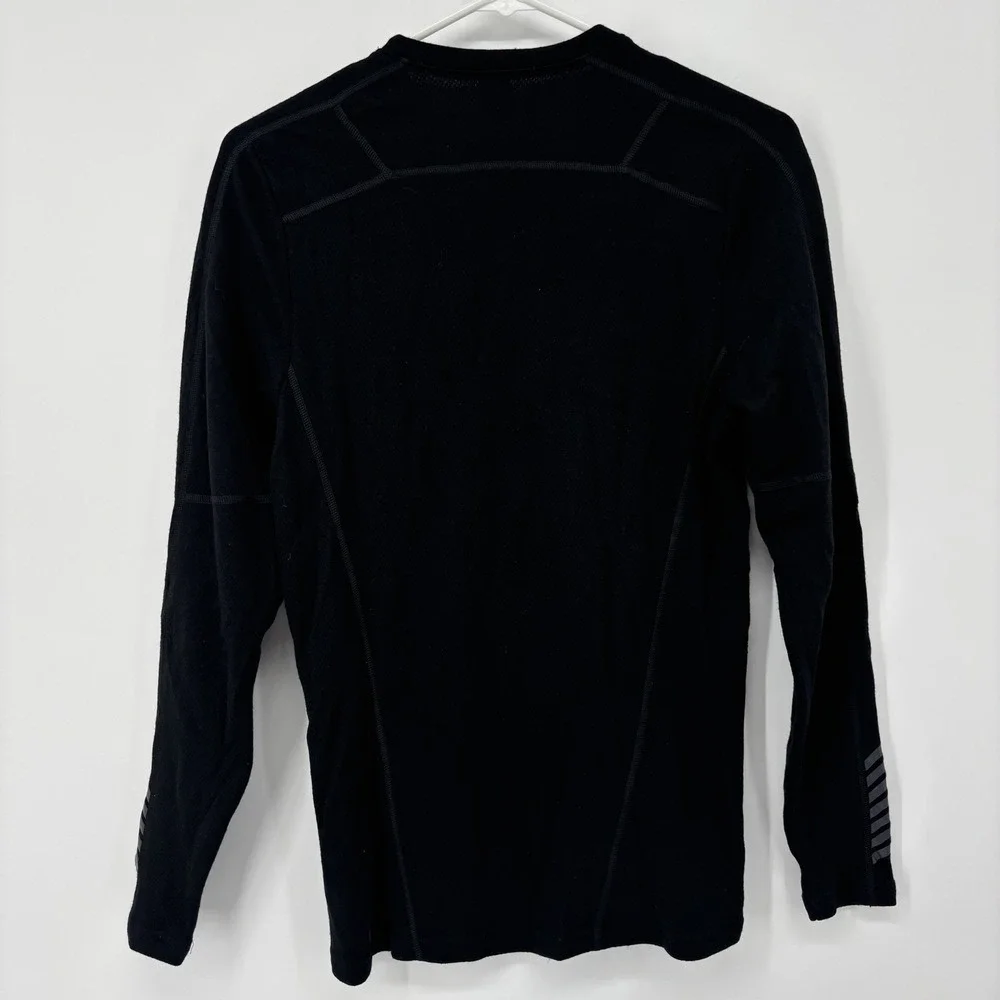 Helly Hansen‎ Lifa Merino Wool Crew Neck Mens Small Base Layer Shirt Black